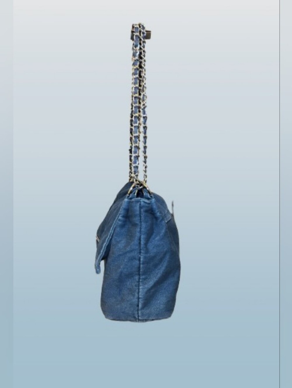 Denim Shoulder/Crossbody Bag NEW Chain/Denim Handle- SHW - Picture 3 of 9